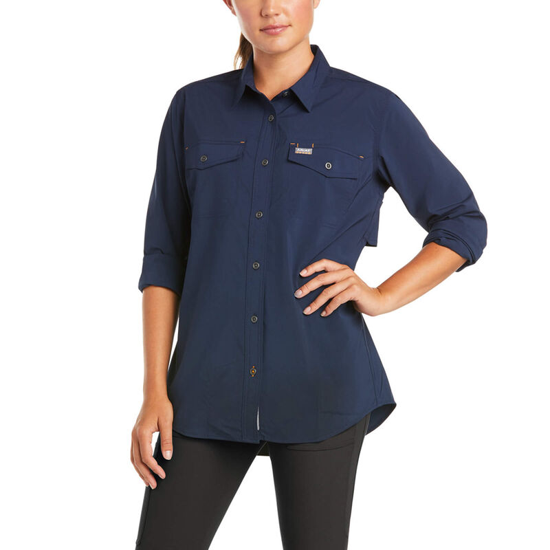 Ariat Hemden Damen - Rebar Made Tough Venttek Durastretch Work Navy ( CPAJY-5769 )
